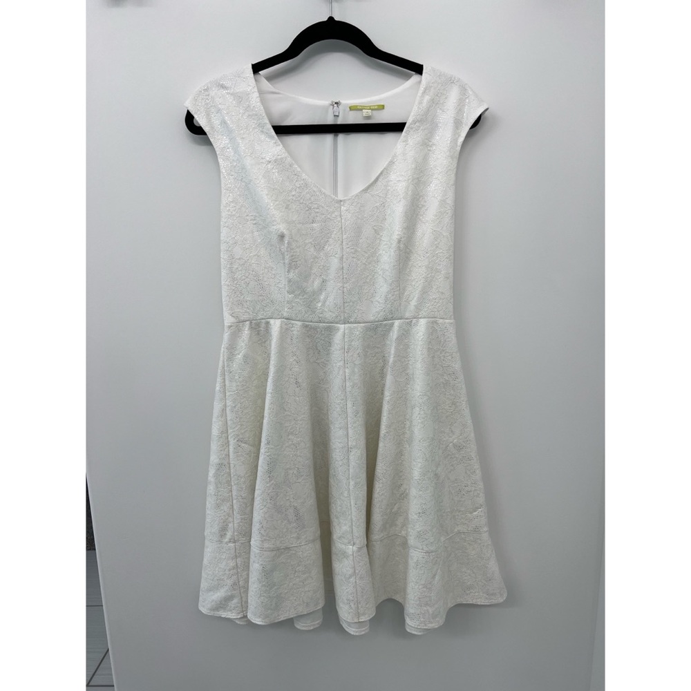 White and Silver Gianni Bini Dress Size Medium